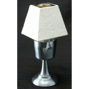 Ambria Votive Candle Holder Table Lamp With Cream Colored Shade 7.5 Inches Tall